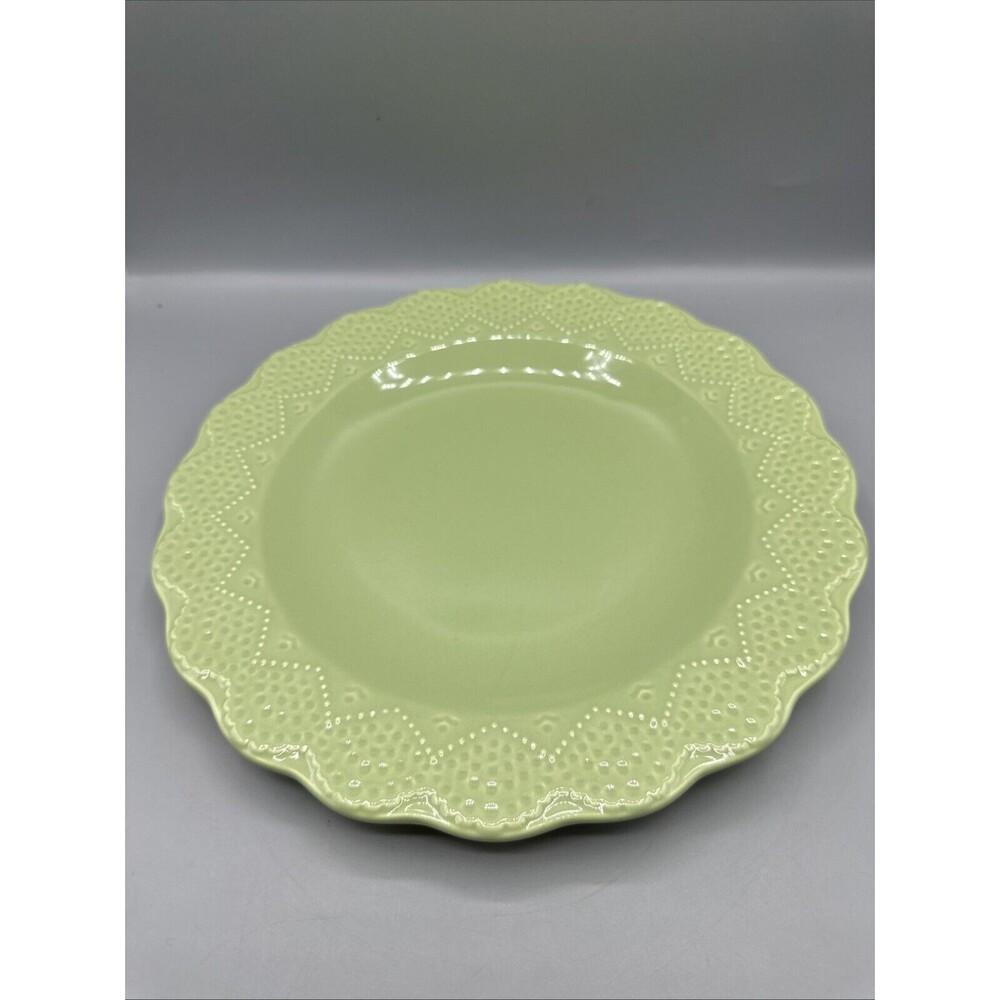Cracker Barrel Berries Mint Green Serving Plate Dish Scalloped Edge 11.25"